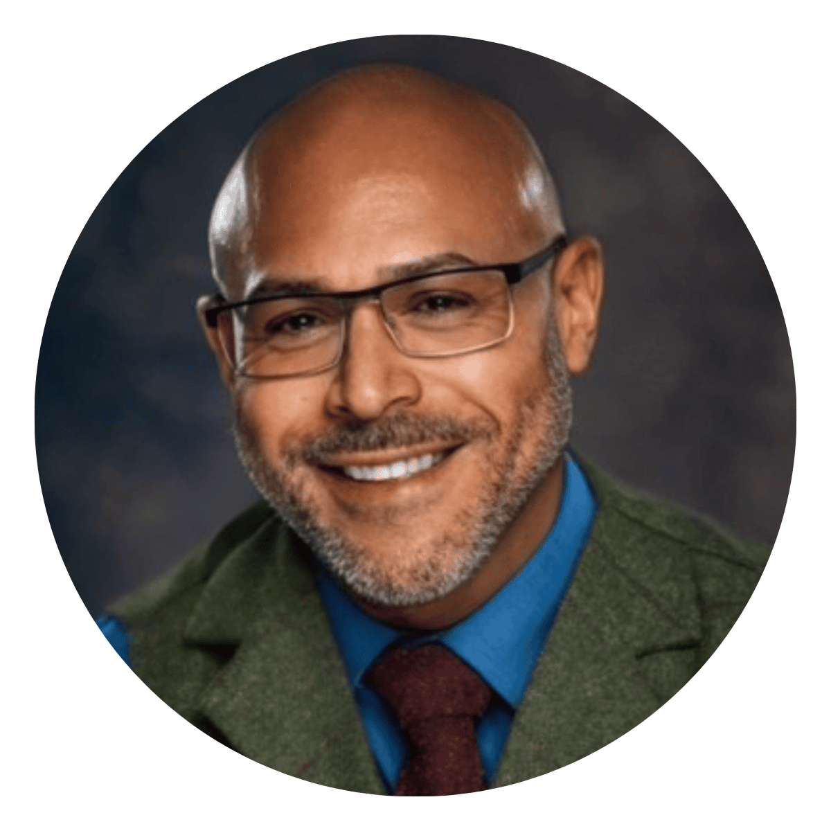 Professional headshot of black male executive coaching client in a suit