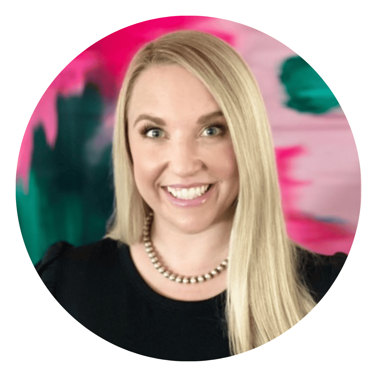Professional headshot of a white female mid-30s executive coaching client with long blond hair
