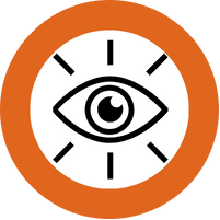 Reveal icon – eye with radiating lines symbolizing uncovering misalignment and internal friction
