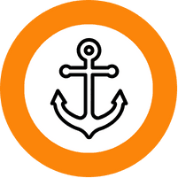 Anchor icon – anchor image representing reinforcement of aligned systems and processes